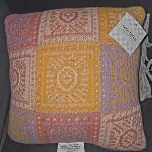 Multicolor Patchwork Decorative Pillow - Yellow Accent